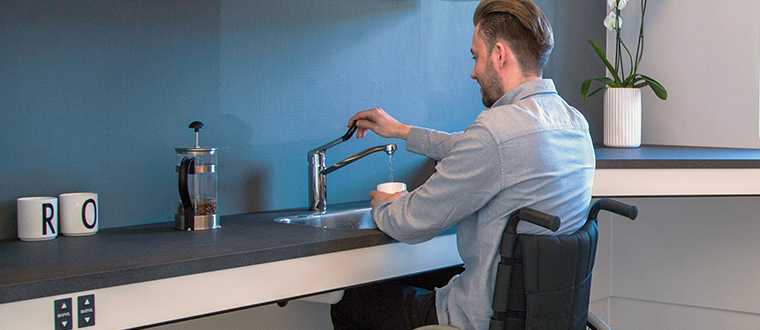 Flexi+ - height-adjustable frame for kitchen worktops