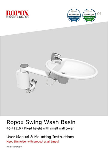 Ropox user & mounting manual - Swing Washbasin