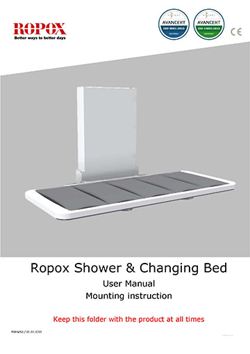 Ropox user & mounting manual - Shower/Changing bed GB