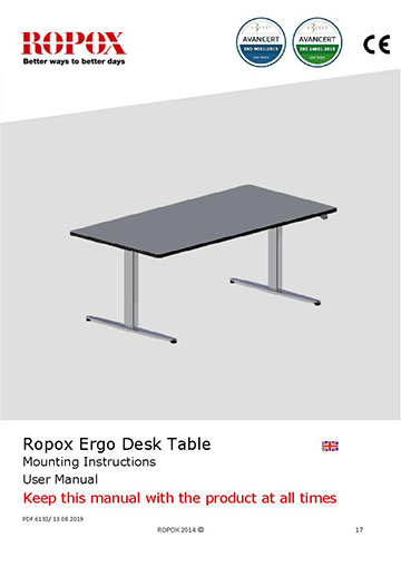 Ropox user & mounting manual - ErgoDesk