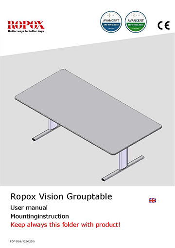 Ropox user & mounting manual - Vision Group Table