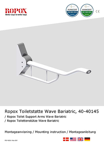 Ropox Installation manual for Toilet Support Arms, Wave Bariatric